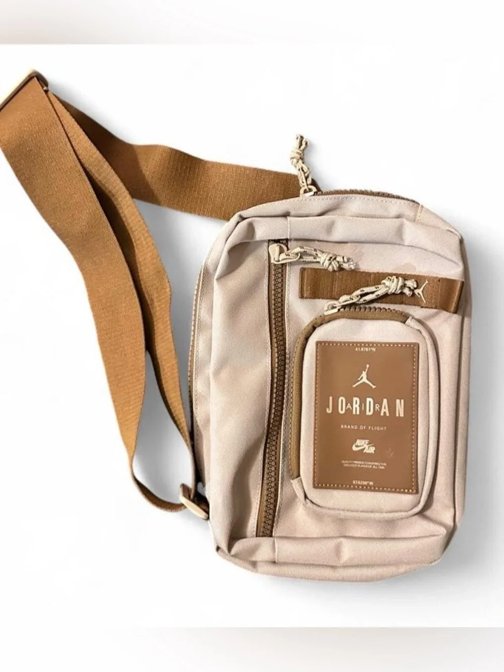 Jordan Beige and Tan Sling Bag - Compact Crossbody